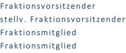 Fraktionsvorsitzender stellv. Fraktionsvorsitzender Fraktionsmitglied Fraktionsmitglied